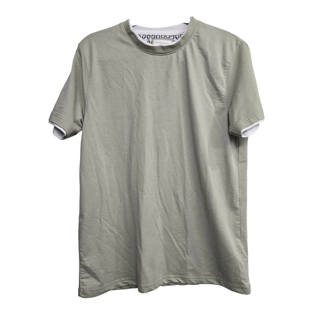 Denim & Flower‎ Ricky Singh Knit T Shirt M Green Minimalist Casual Streetwear